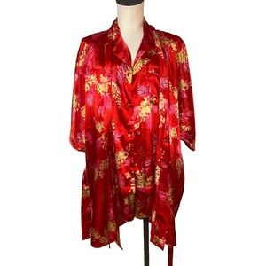 Morgan Taylor Intimates Women's Satin 3-pc Set Robe+Pajama Top+Shorts size M